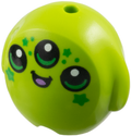 LEGO® Minifigure, Utensil Pillow Plush Toy with Alien Face with 3 Black Eyes and Mouth, Medium Lavender Tongue and Bright Green Stars Pattern 6330pb11