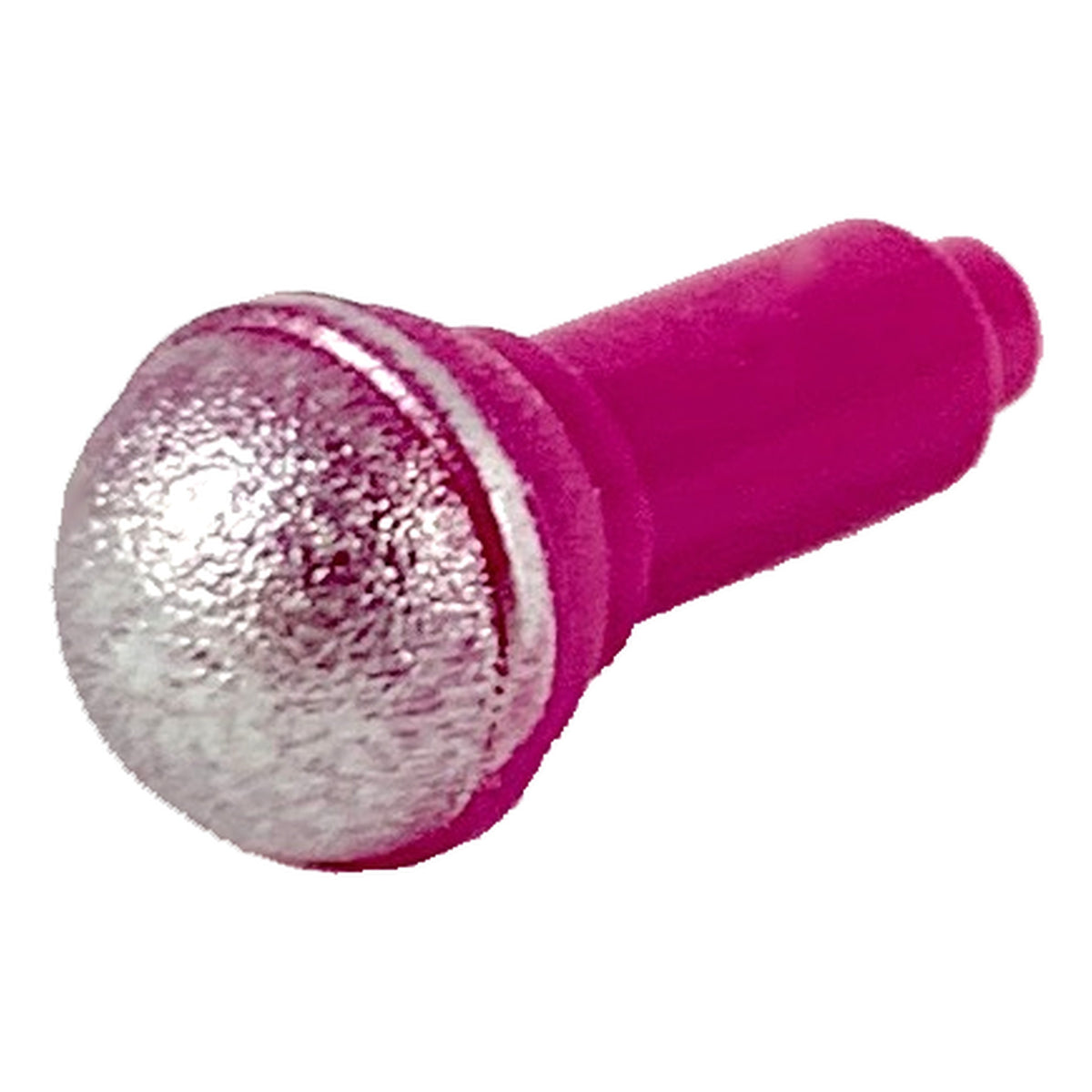 LEGO® Minifigure, Utensil Microphone with Silver Top Half Screen Pattern (magenta) 90370pb05
