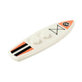 LEGO® Minifigure, Utensil Surfboard Standard with Coral and Black Stripes and Sports Logo Pattern (weiss) 90397pb013