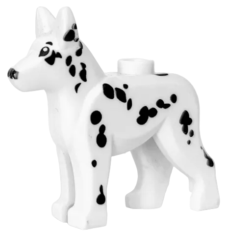 LEGO® Minifigur Hund, Dalmatiner, Schäferhund mit schwarzen Augen, Nase und Flecken 92586pb03