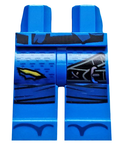 LEGO® Hips and Legs with Black Belt, Torn Pants Right, Belts Left, Knee Wrappings and Sandals Pattern 970c00pb0857 blau
