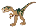LEGO® Minifigur Dinosaur Coelophysis / Gallimimus with Dark Green Stripes and Yellow Eyes Pattern 98166pb01