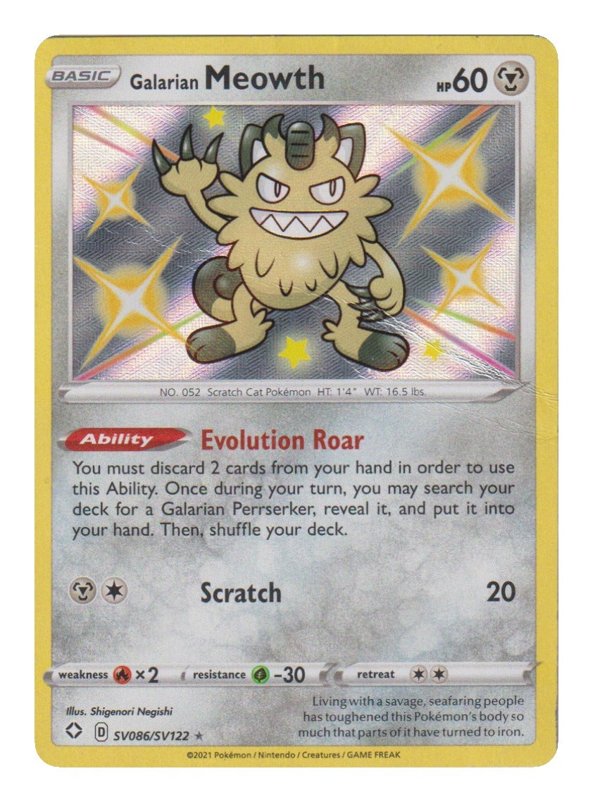 Pokémon: Galarian Meowth – Shining Fates (SHF SV086) – Einzelkarte