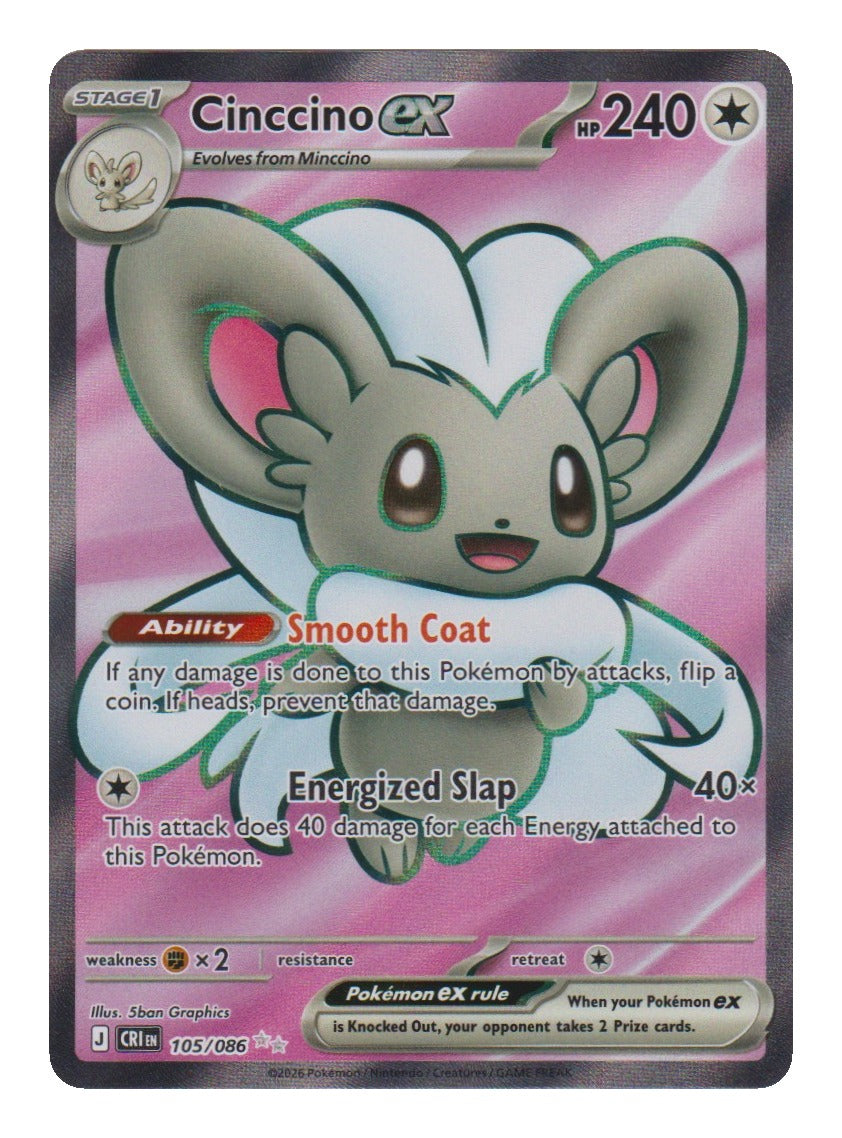 Pokémon: Cinccino ex – Chaos Rising (CRI 105) – Einzelkarte