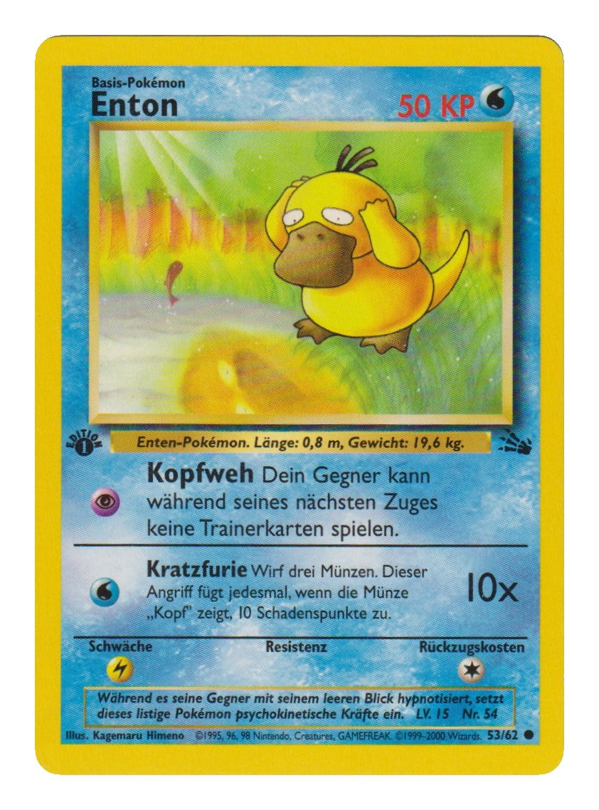Pokémon: Enton – Fossil (53/62) – 1st Edition – Einzelkarte