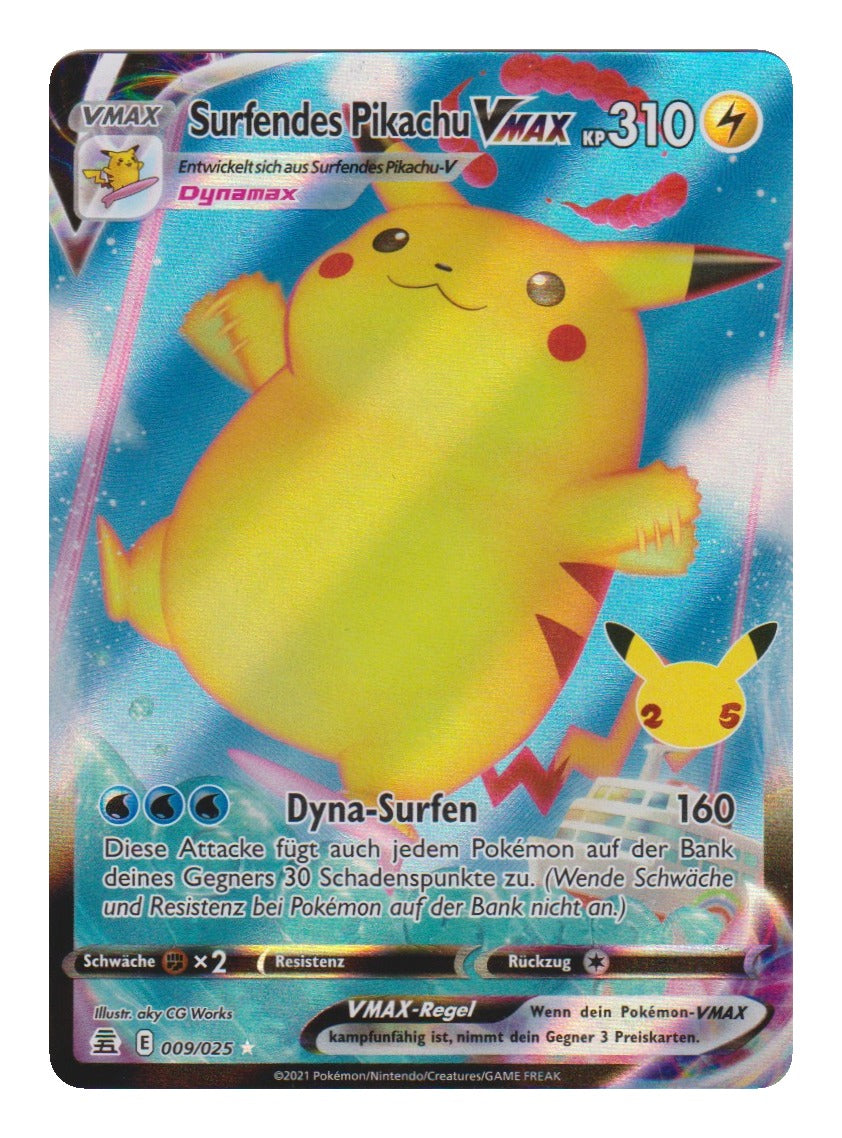 Pokémon: Surfendes Pikachu VMAX – Celebrations (CEL 009) – Einzelkarte