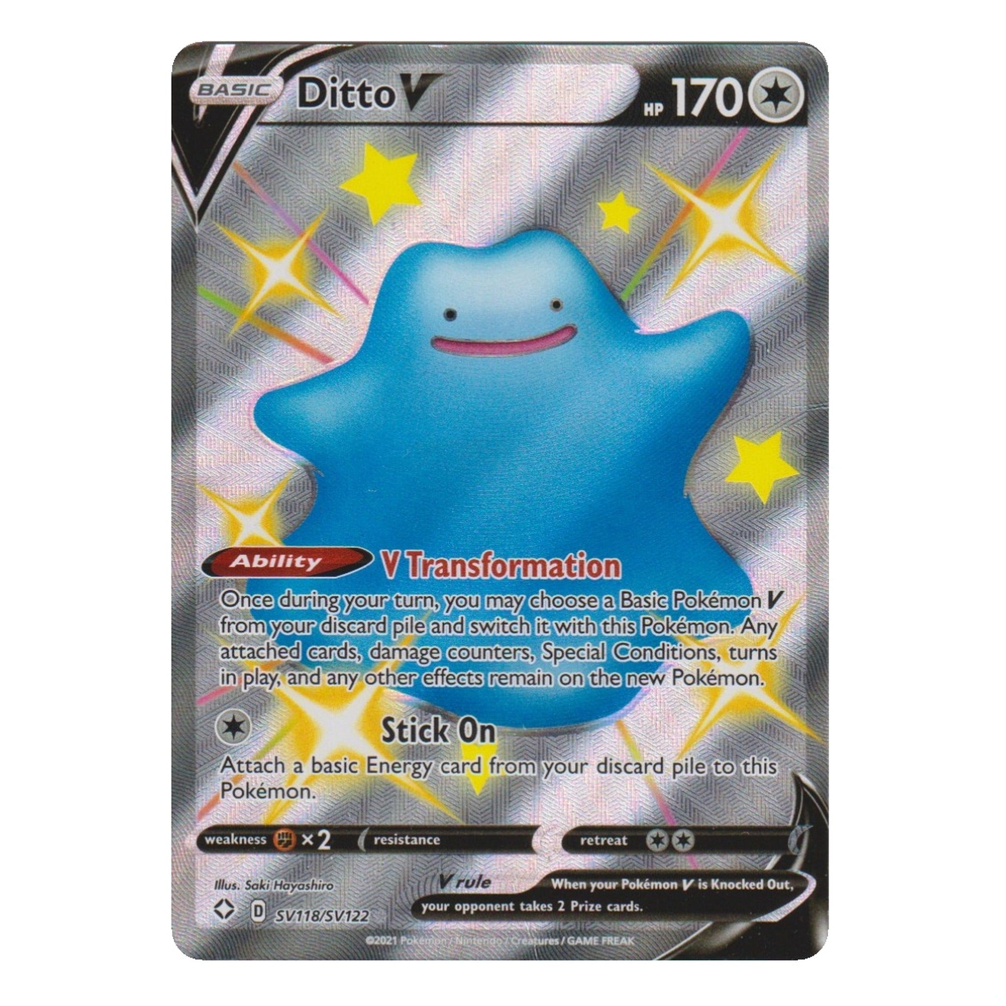 Pokémon: Ditto V – Strahlende Sterne (SHF SV118) – Einzelkarte
