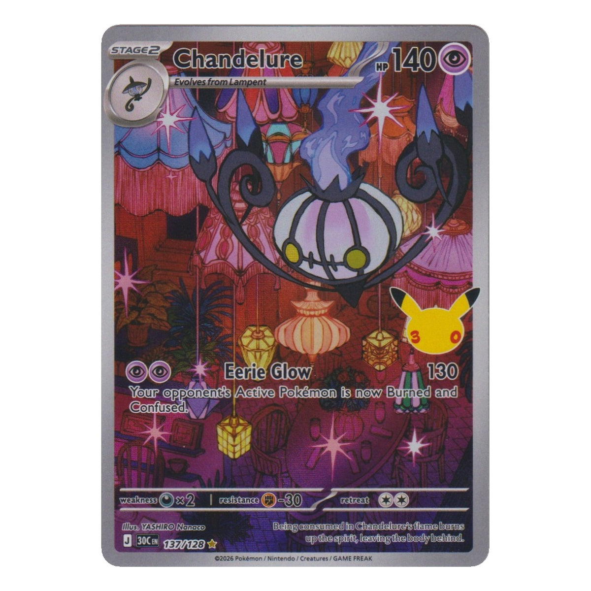 Pokémon: Chandelure – 30th Celebration (30C 137) – Einzelkarte