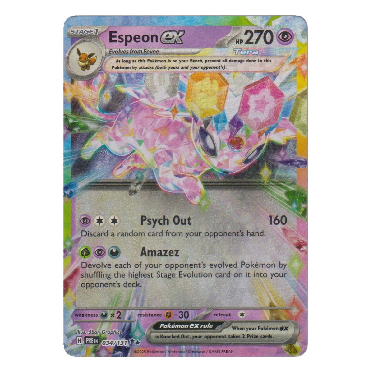 Pokémon: Espeon ex – Prismatic Evolutions (PRE 034) – Einzelkarte