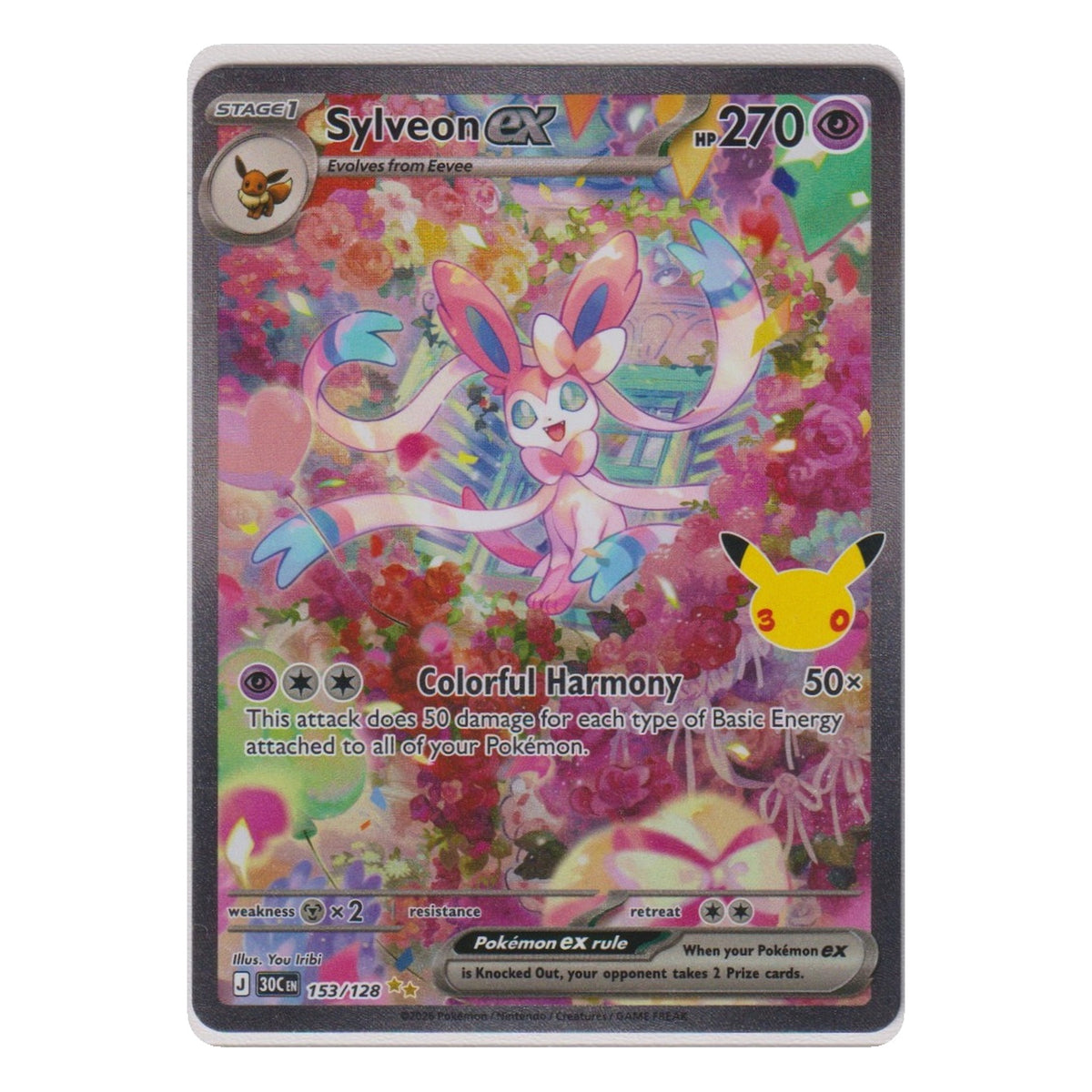 Pokémon: Sylveon ex – 30th Celebration (30C 153) – Einzelkarte