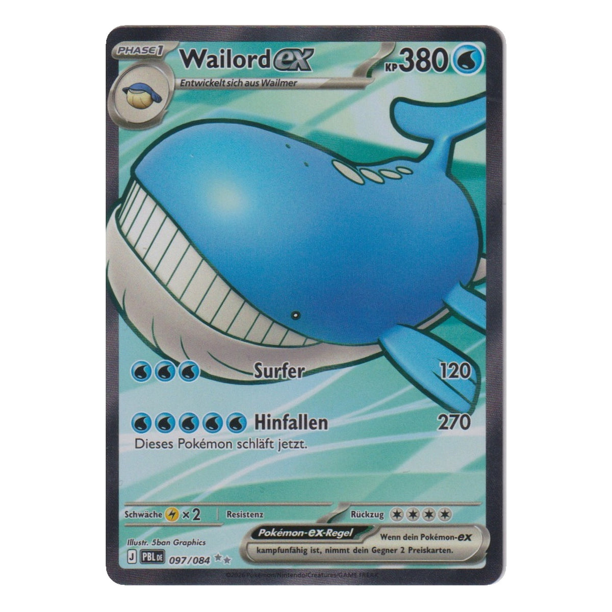 Pokémon: Wailord ex – Dunkelnacht (PBL 097) – Einzelkarte