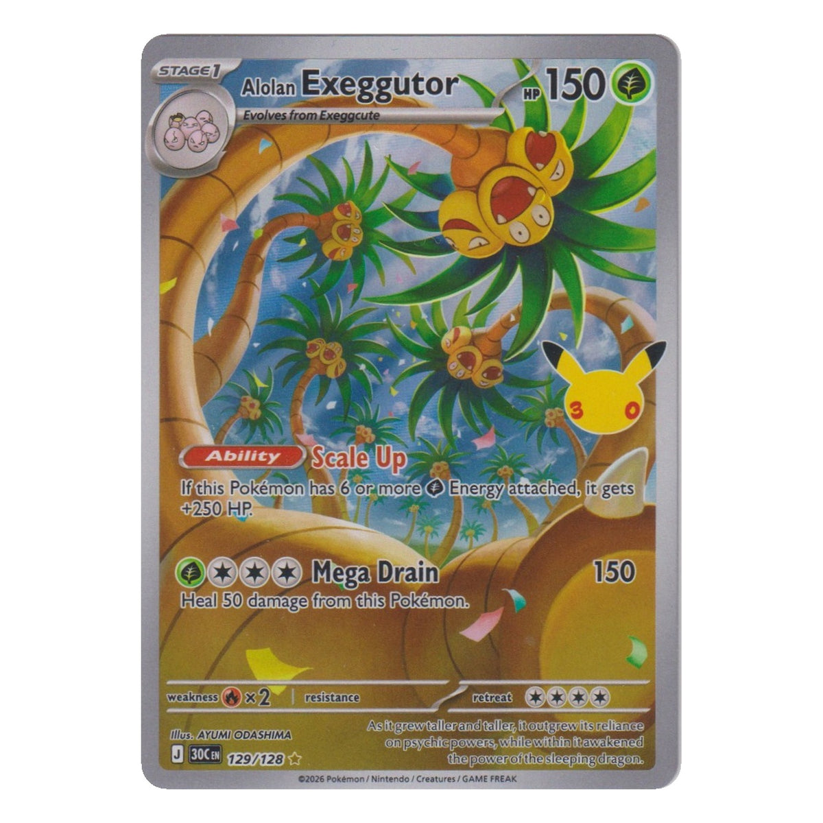 Pokémon: Alolan Exeggutor – 30th Celebration (30C 129) – Einzelkarte
