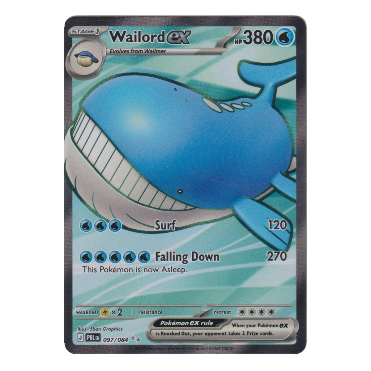Pokémon: Wailord ex – Pitch Black (PBL 097) – Einzelkarte