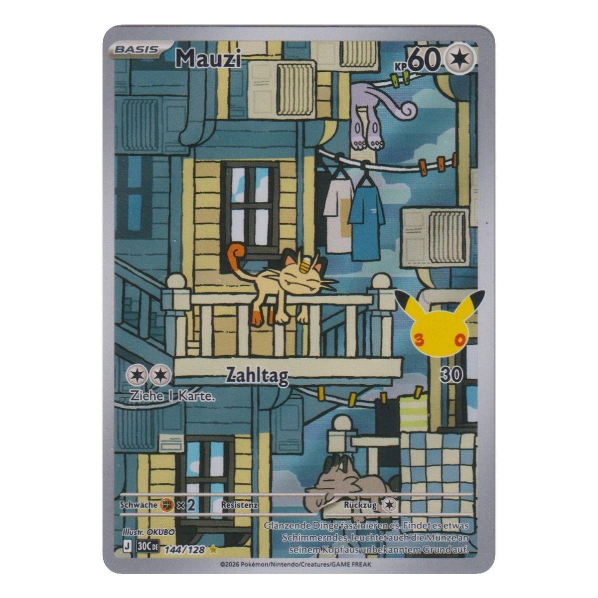 Pokémon: Mauzi – 30 Jahre (30C 144) – Einzelkarte