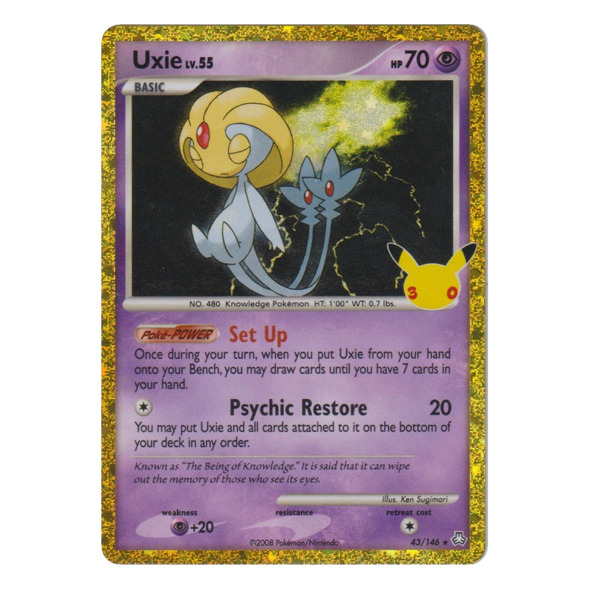 Pokémon: Uxie Lv.55 – 30th Celebration (30C LA 43) – Einzelkarte