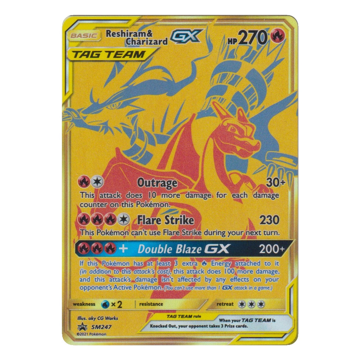 Pokémon: Reshiram & Charizard GX (SM247) – Einzelkarte