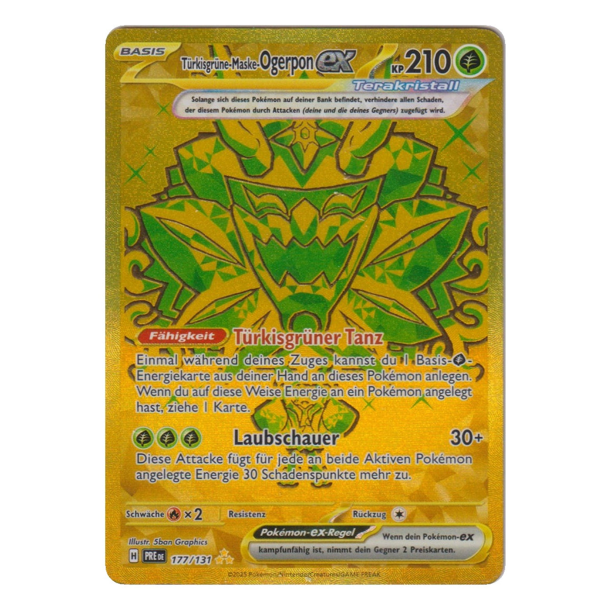 Pokémon: Türkisgrüne Maske Ogerpon ex – Prismatische Entwicklungen (PRE 177) – Einzelkarte