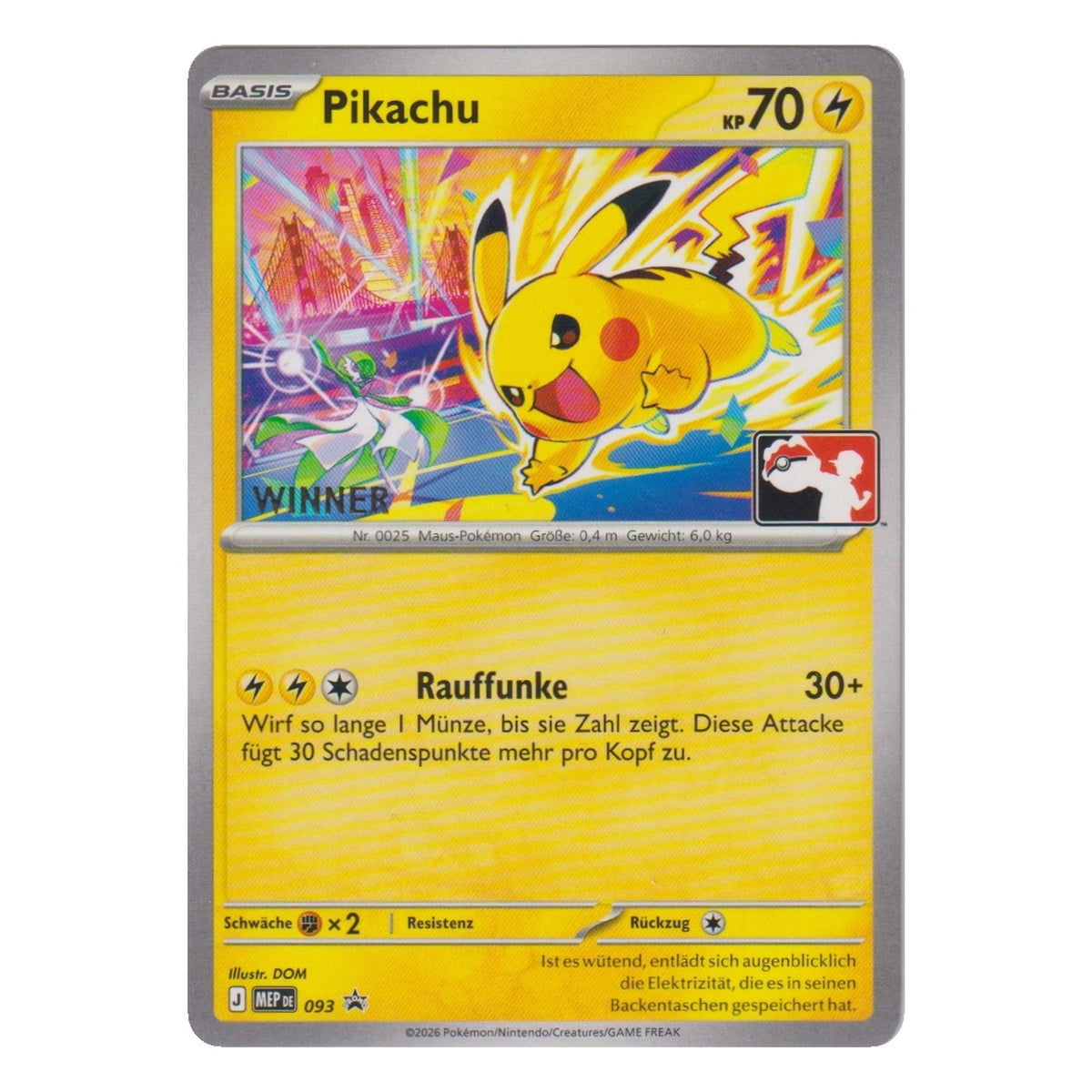 Pokémon: Pikachu – MEP Black Star Promos (MEP 093) Winner-Stempel – Einzelkarte