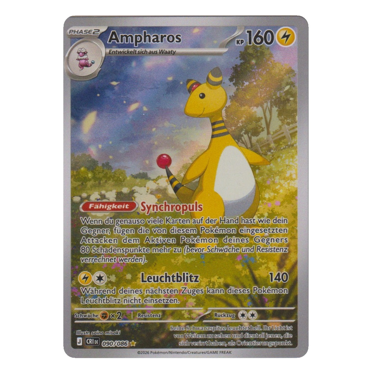 Pokémon: Ampharos – Wachsendes Chaos (CRI 090) – Einzelkarte