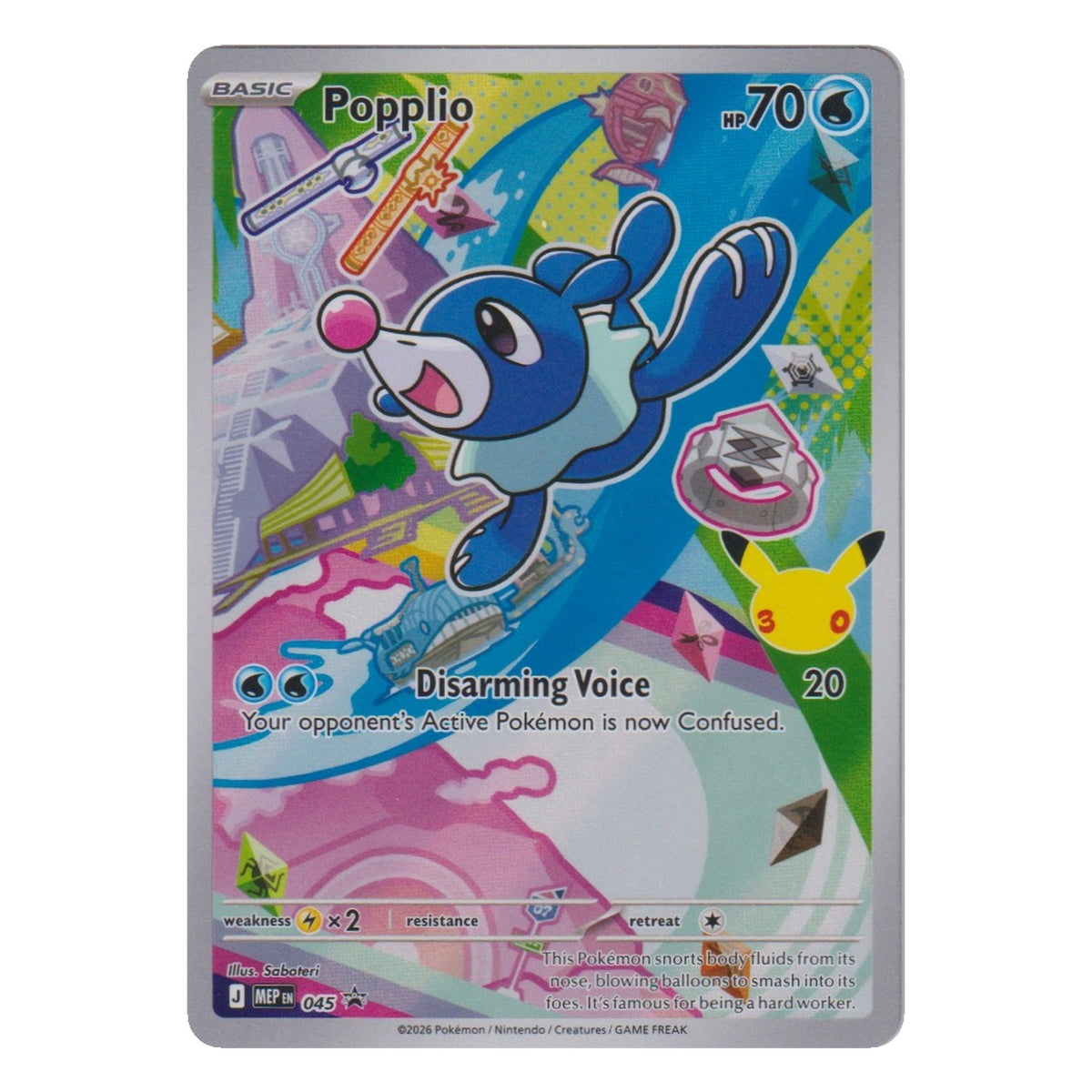 Pokémon: Popplio – MEP Black Star Promos (MEP 045) – Einzelkarte