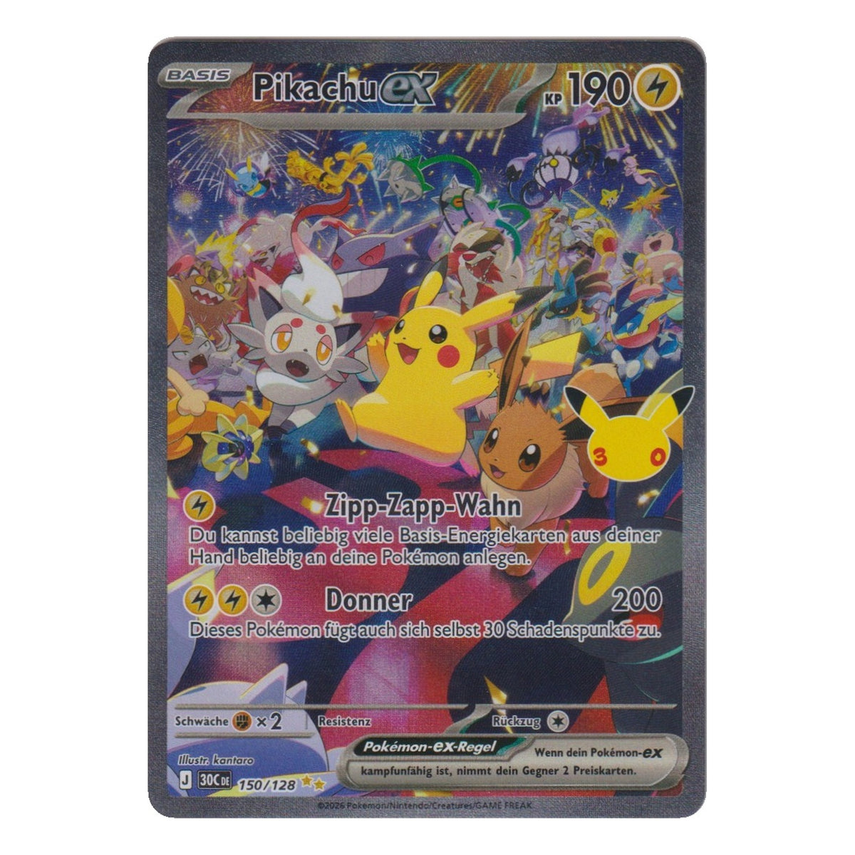 Pokémon: Pikachu ex – 30th Celebration (30C 150) – Einzelkarte