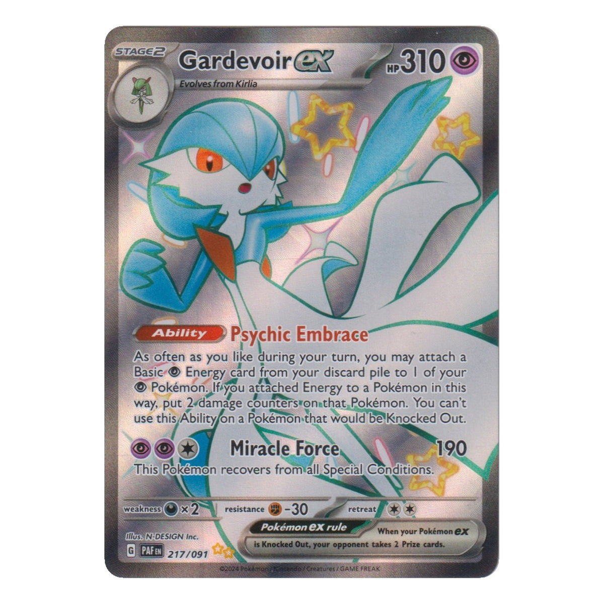 Pokémon: Gardevoir ex – Paldean Fates (PAF 217) – Einzelkarte