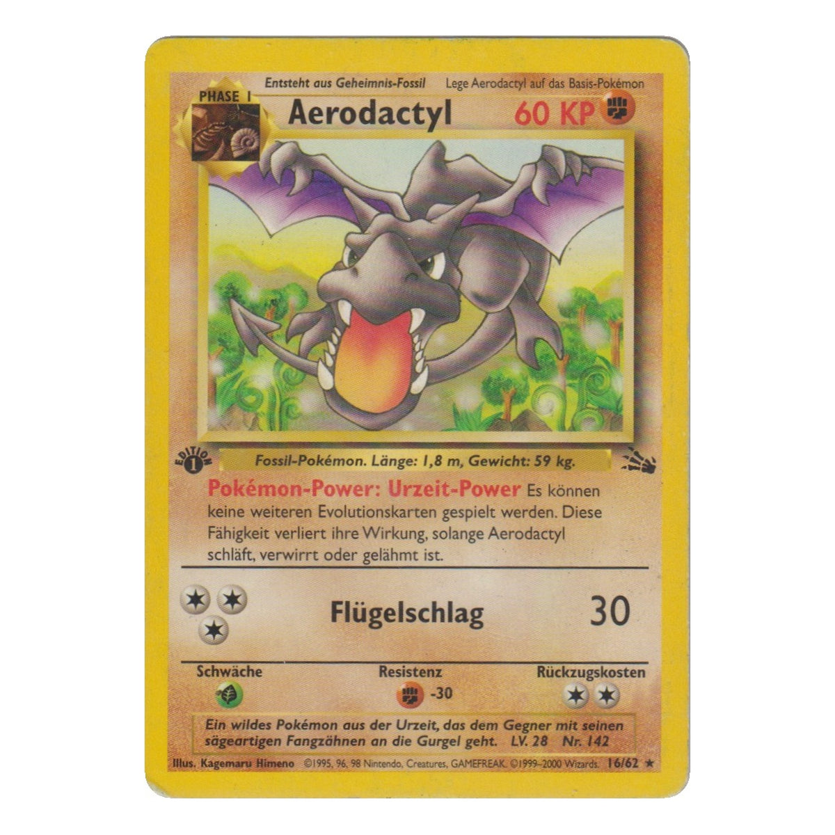 Pokémon: Aerodactyl – Fossil (FO 16) (1. Edition) – Einzelkarte