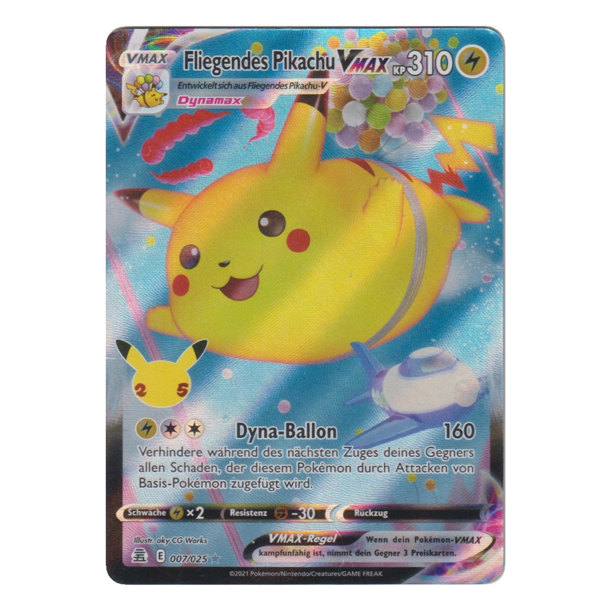 Pokémon: Fliegendes Pikachu VMAX – Celebrations (007/025) – Einzelkarte
