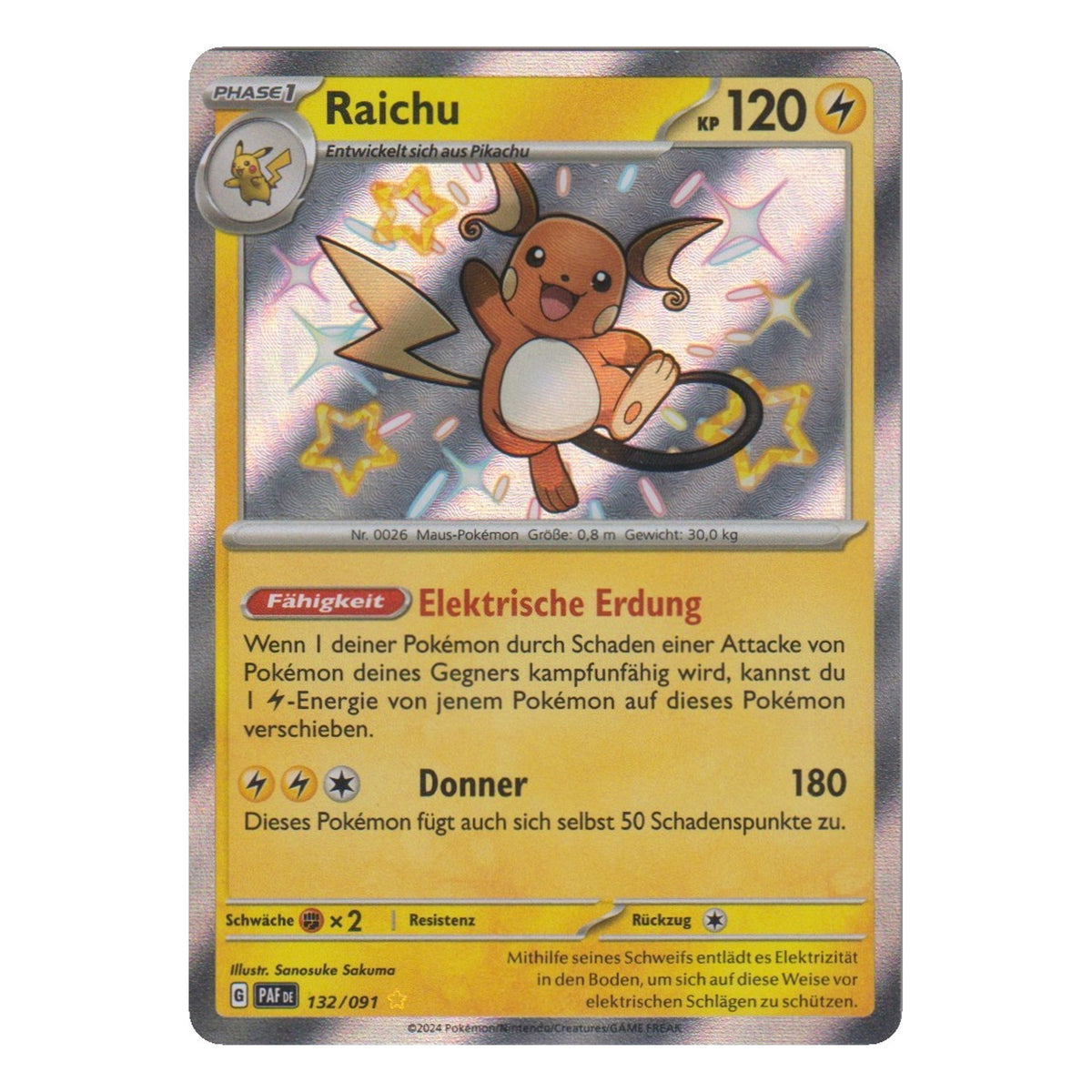 Pokémon: Raichu – Paldeas Schicksale (PAF 132) – Einzelkarte