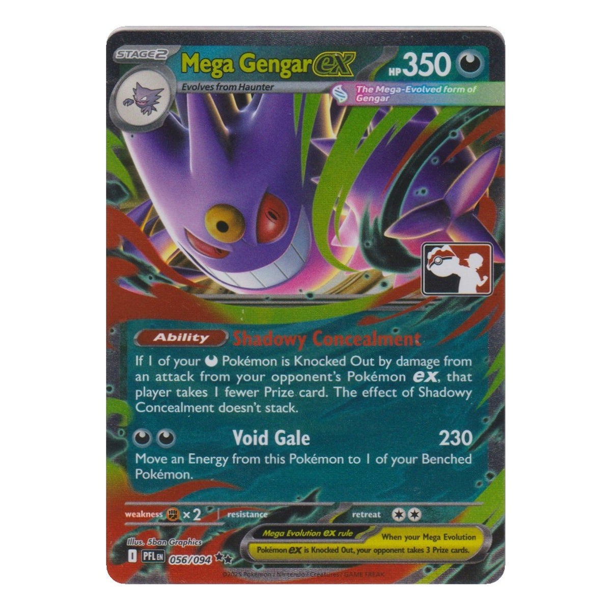 Pokémon: Mega Gengar ex – Phantasmal Flames (PFL 056) (Stamped) – Einzelkarte