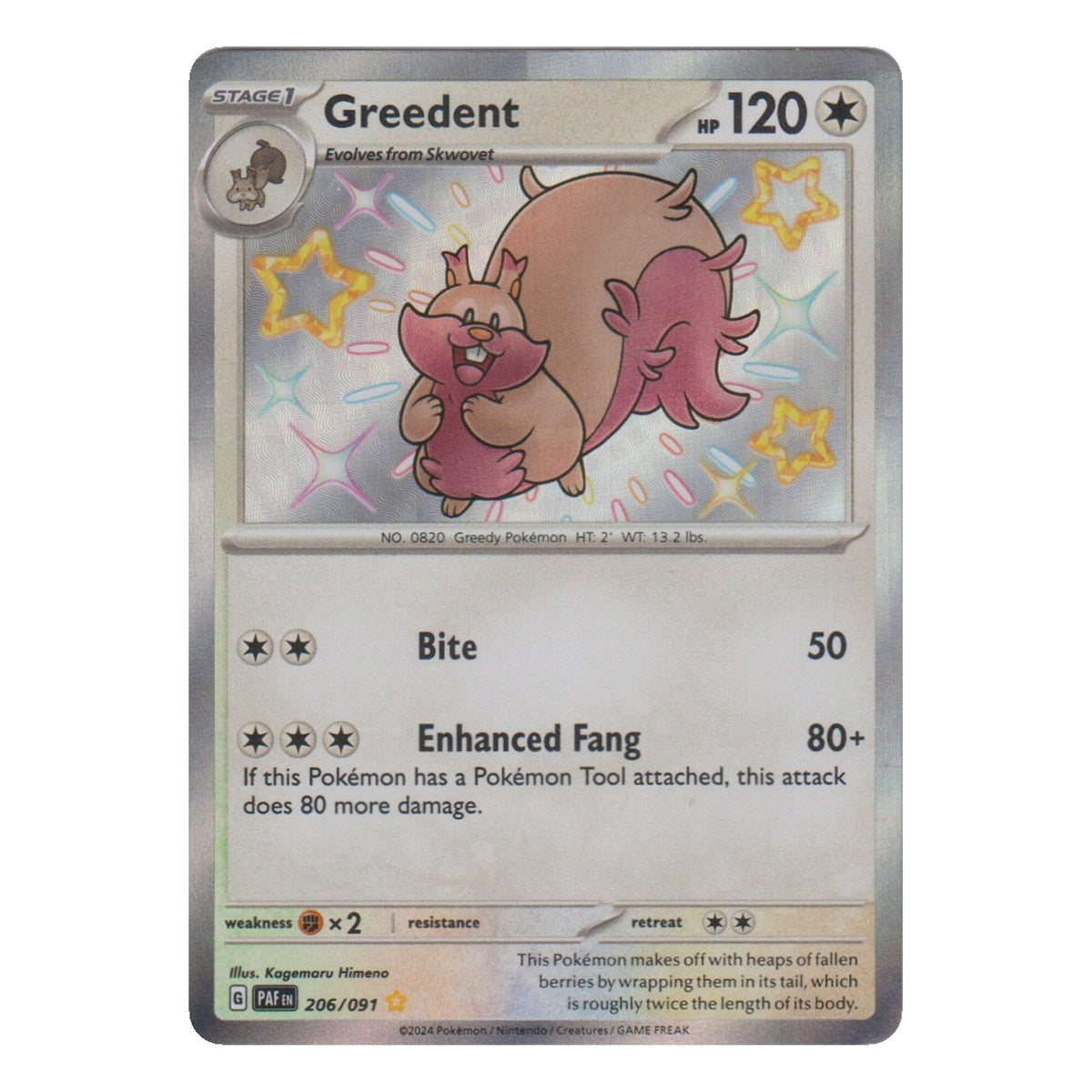 Pokémon: Greedent – Paldean Fates (PAF 206) – Einzelkarte