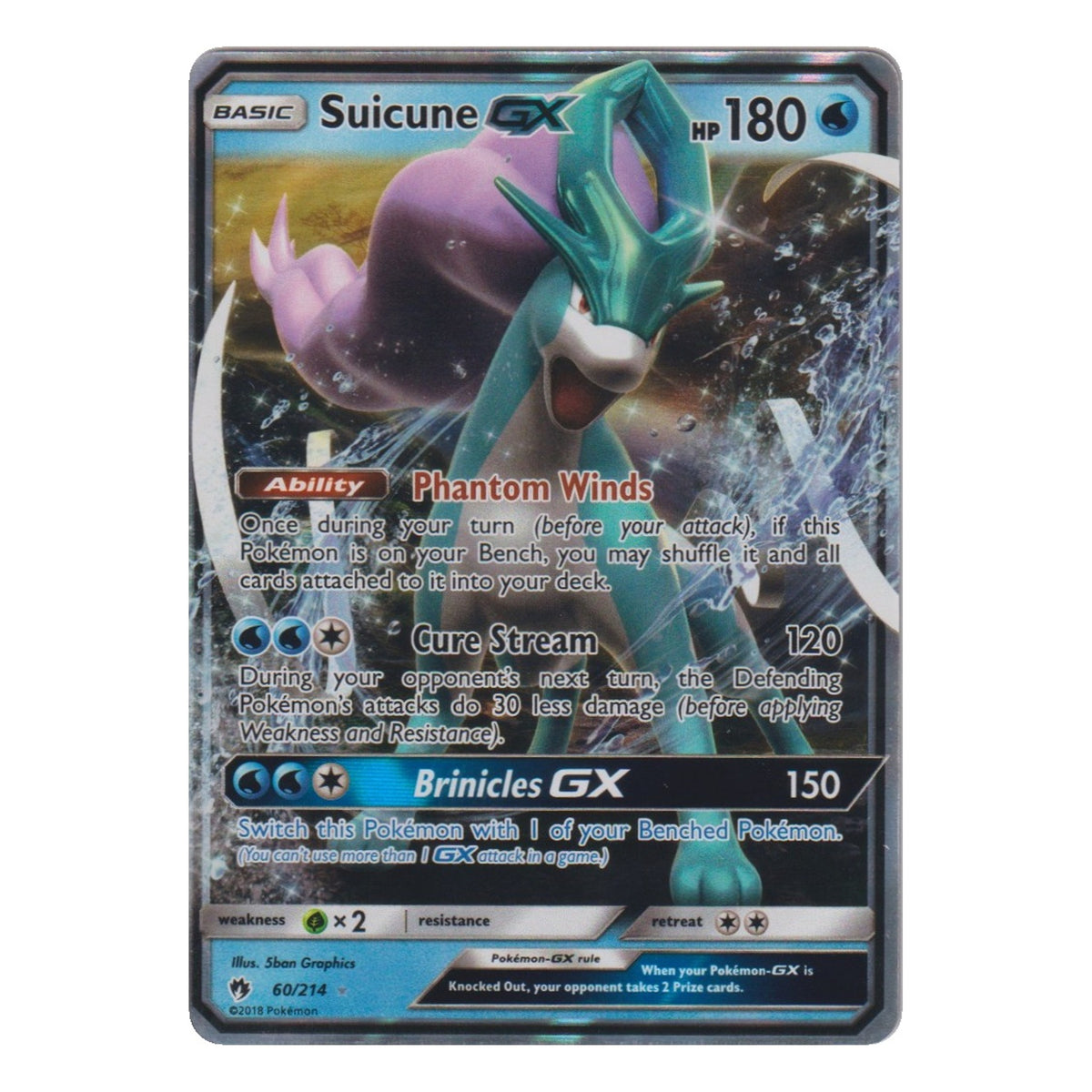 Pokémon: Suicune GX – Lost Thunder (LOT 60) – Einzelkarte