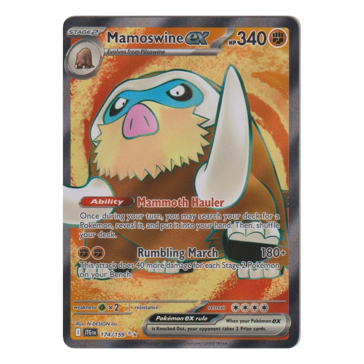 Pokémon: Mamoswine ex – Journey Together (JTG 174) – Einzelkarte