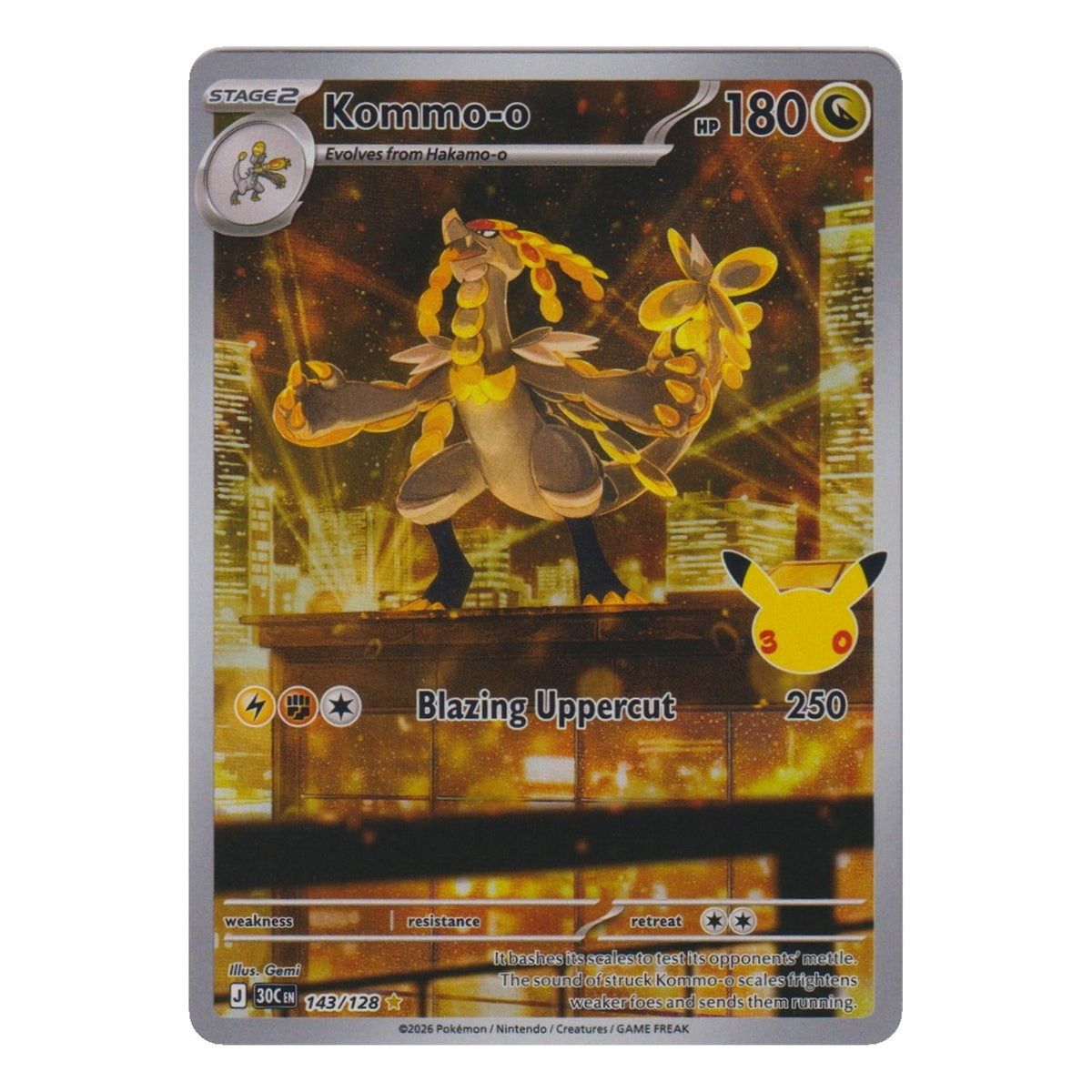 Pokémon: Kommo-o – 30th Celebration (30C 143) – Einzelkarte