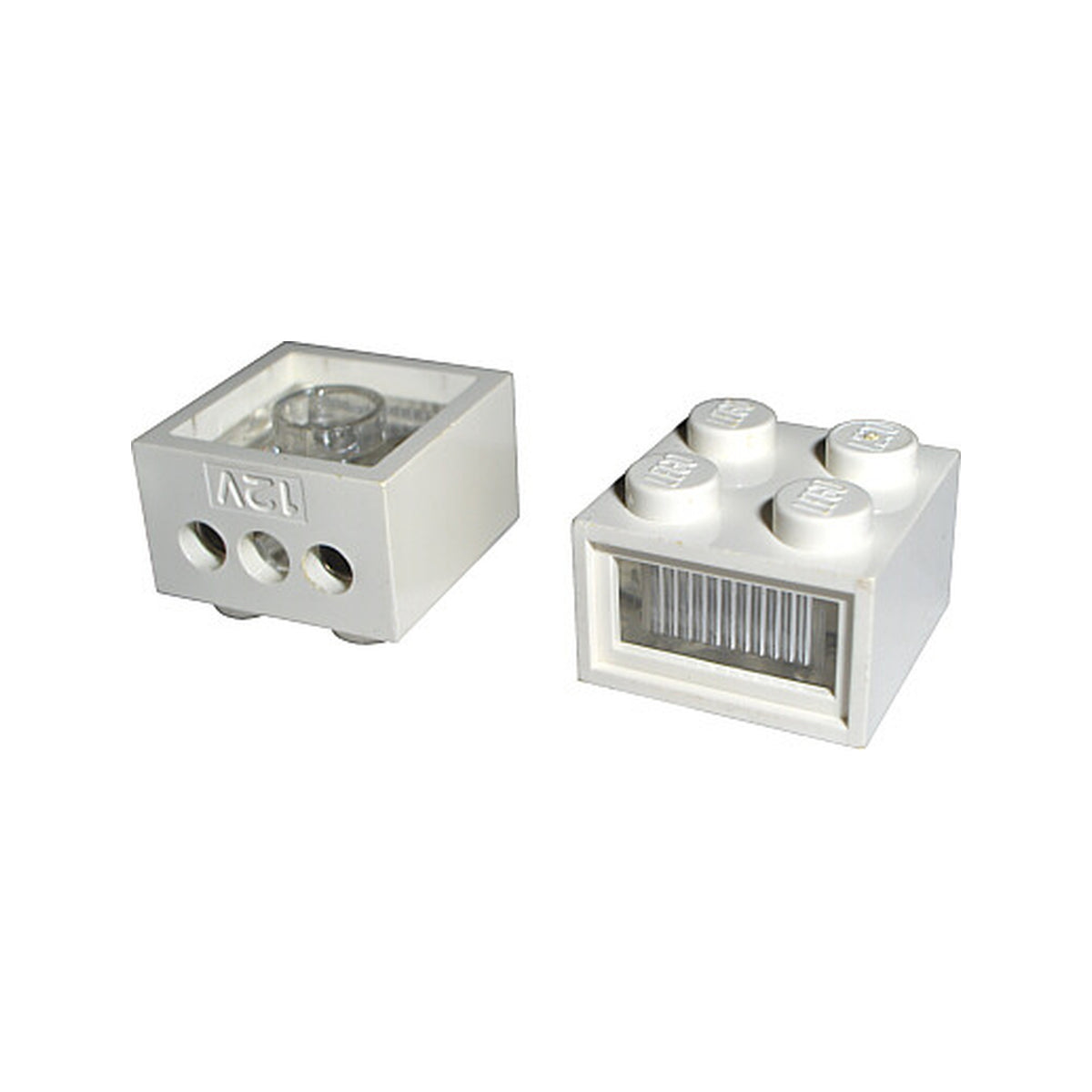 LEGO® Electric, Light Brick 12V 2 x 2 with 3 Plug Holes, Trans-Clear Diffuser Lens 08010bc01 weiss