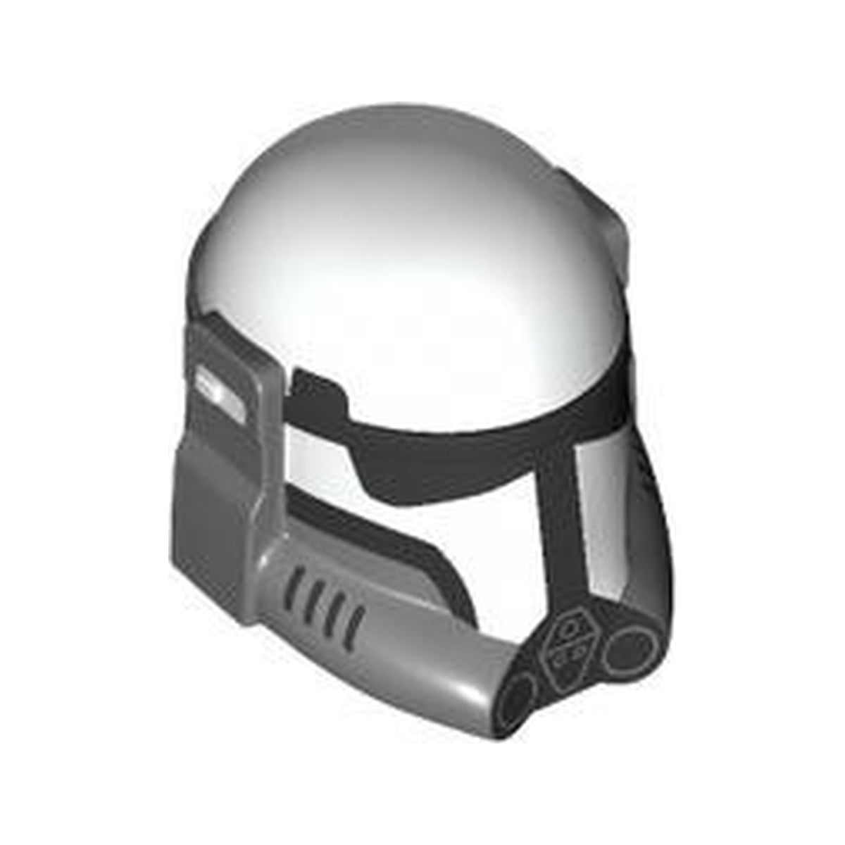 LEGO® Minifigure, Headgear Helmet SW Imperial Commando with Molded Dark Bluish Gray Breathing Apparatus and Printed Black Visor and Markings Pattern 109217pb01 weiss