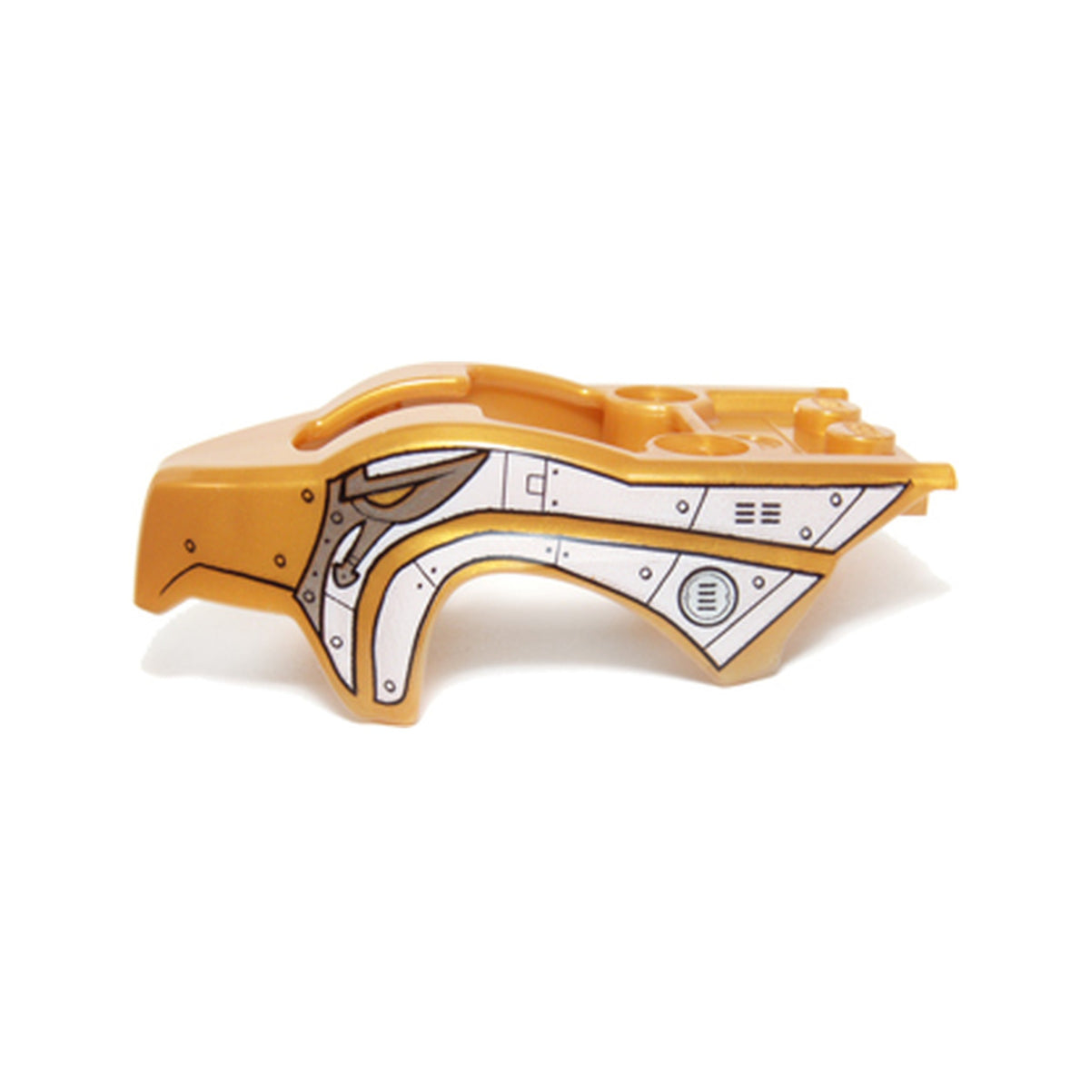 LEGO® Flywheel Fairing Bird Raptor Shape with White Scaled Armor Pattern 11111pb04 perlgold