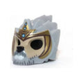 LEGO® Minifigure, Headgear Mask Lion with Tan Face, Gray and White Beard and Gold Crown Pattern 11129pb05 hellgrau