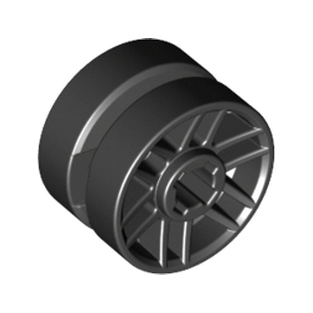 LEGO® Wheel 14mm D. x 9.9mm with Center Groove, Fake Bolts and 6 Double Spokes 11208 schwarz