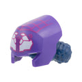 LEGO® Minifigure, Hair Combo, Hair with Hat, 2 Space Buns with Molded Dark Purple Mask and Printed Magenta Webbing, White Cluster Eyes Pattern 112132pb01 dunkelblau
