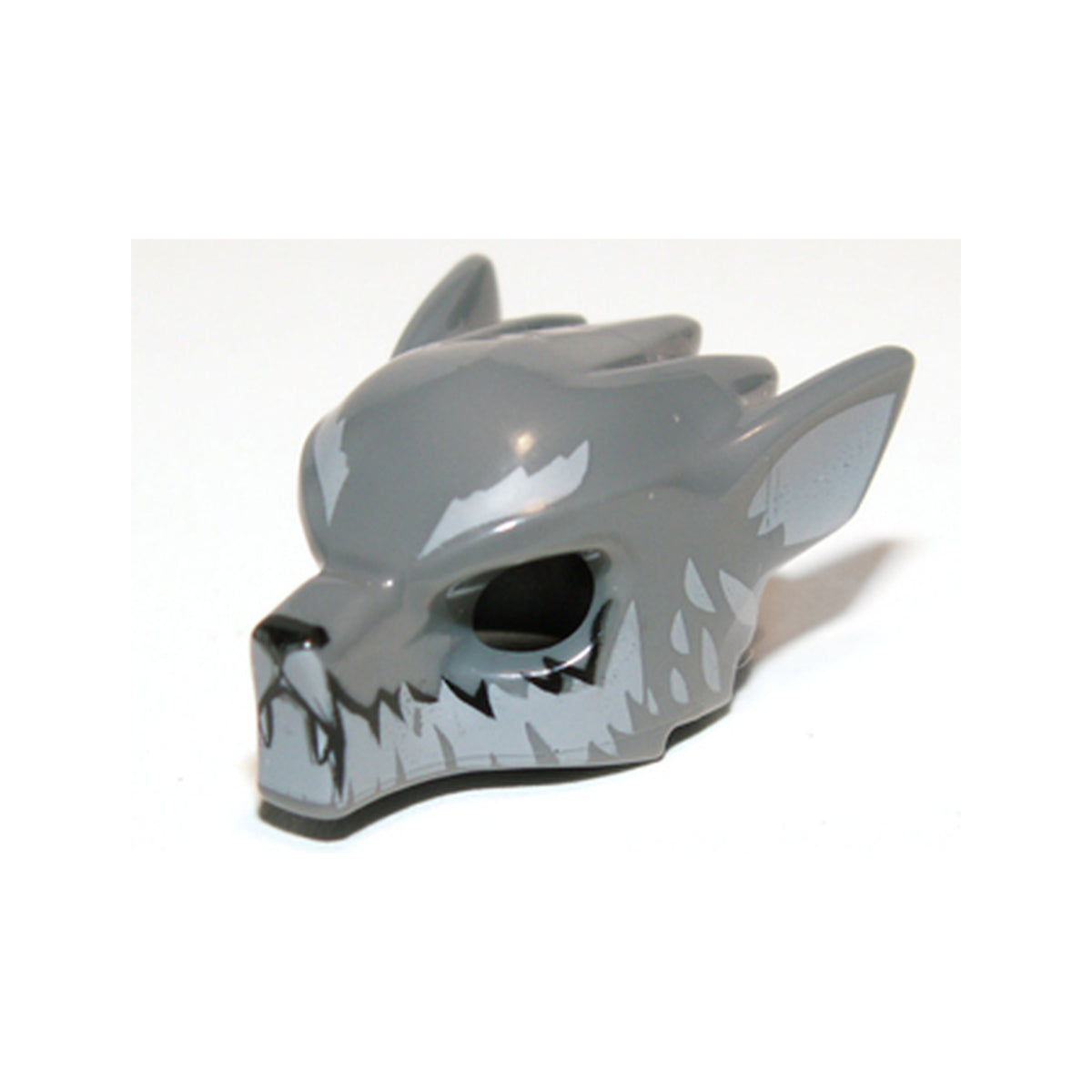 LEGO® Minifigure, Headgear Mask Wolf with Fangs, Light Bluish Gray Fur and Ears Pattern 11233pb02 dunkelgrau