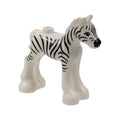 LEGO® Horse, Mini Doll Style, Baby Foal with Dark Orange Eyes and Black Double Eyelashes, Nose and Zebra Stripes Pattern 11241pb08 weiss