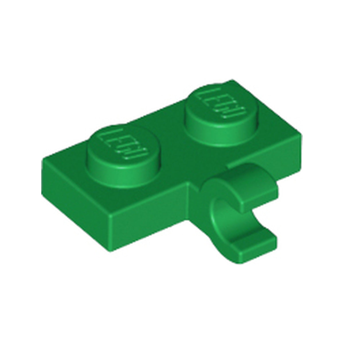 LEGO® Plate, Modified 1 x 2 with Clip on Side (Horizontal Grip) 11476 grün