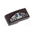 LEGO® Slope, Curved 2 x 1 x 2/3 with Blue and Silver Gorilla Armor Pattern Model Right Side (Sticker) - Set 70125 11477pb013R dunkelbraun