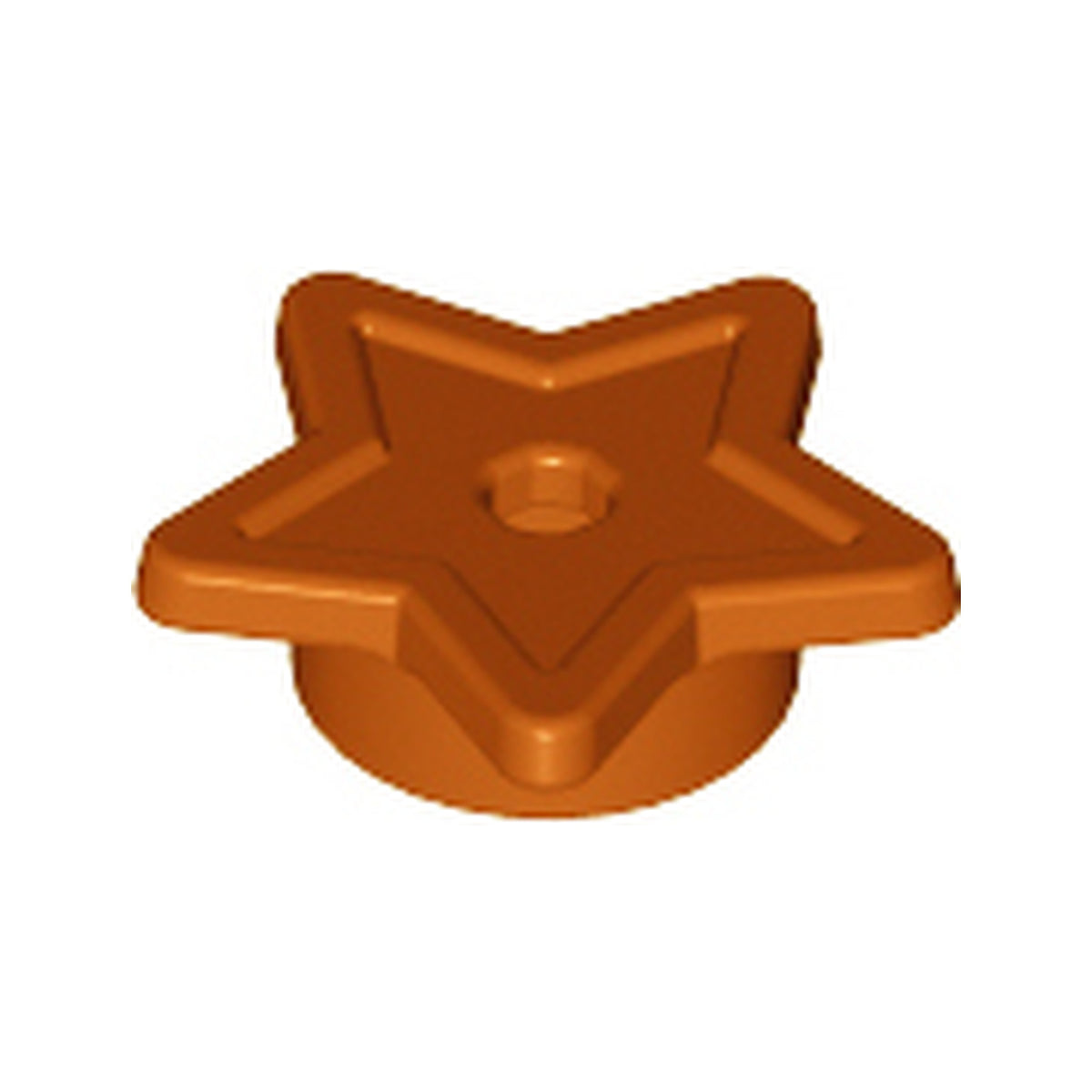 LEGO® Plate, Round 1 x 1 with Star and Small Pin Hole 11609 dunkelorange