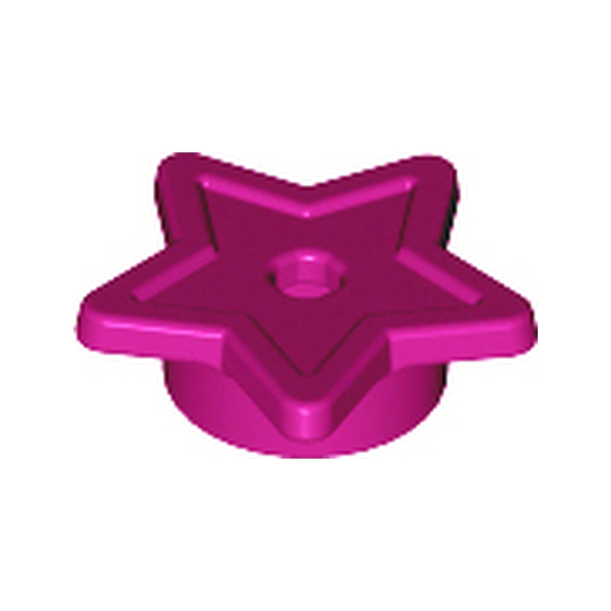 LEGO® Plate, Round 1 x 1 with Star and Small Pin Hole 11609 magenta