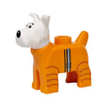 LEGO® Dog, Wire Fox Terrier with Molded Orange Spacesuit and Printed Silver Belt and Black Eyes and Nose Pattern (Snowy) 117247pb01 weiss