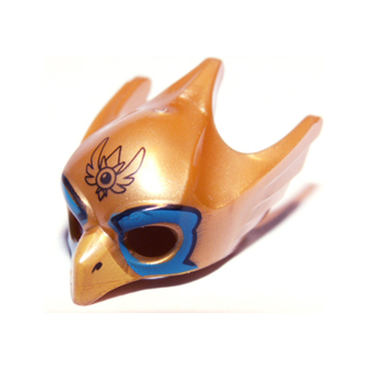 LEGO® Minifigure, Headgear Mask Bird / Eagle with Yellow Beak and Blue Eye Circles Pattern 12549pb02 perlgold
