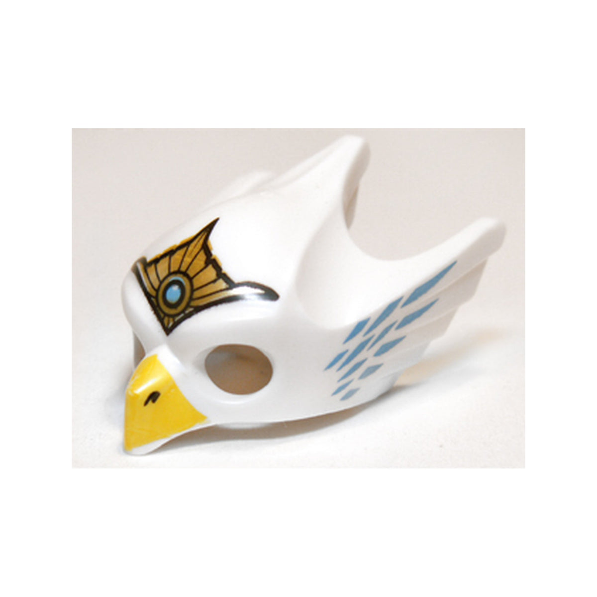 LEGO® Minifigure, Headgear Mask Bird / Eagle with Yellow Beak, Gold Tiara, and Medium Blue Feathers Pattern 12549pb04 weiss