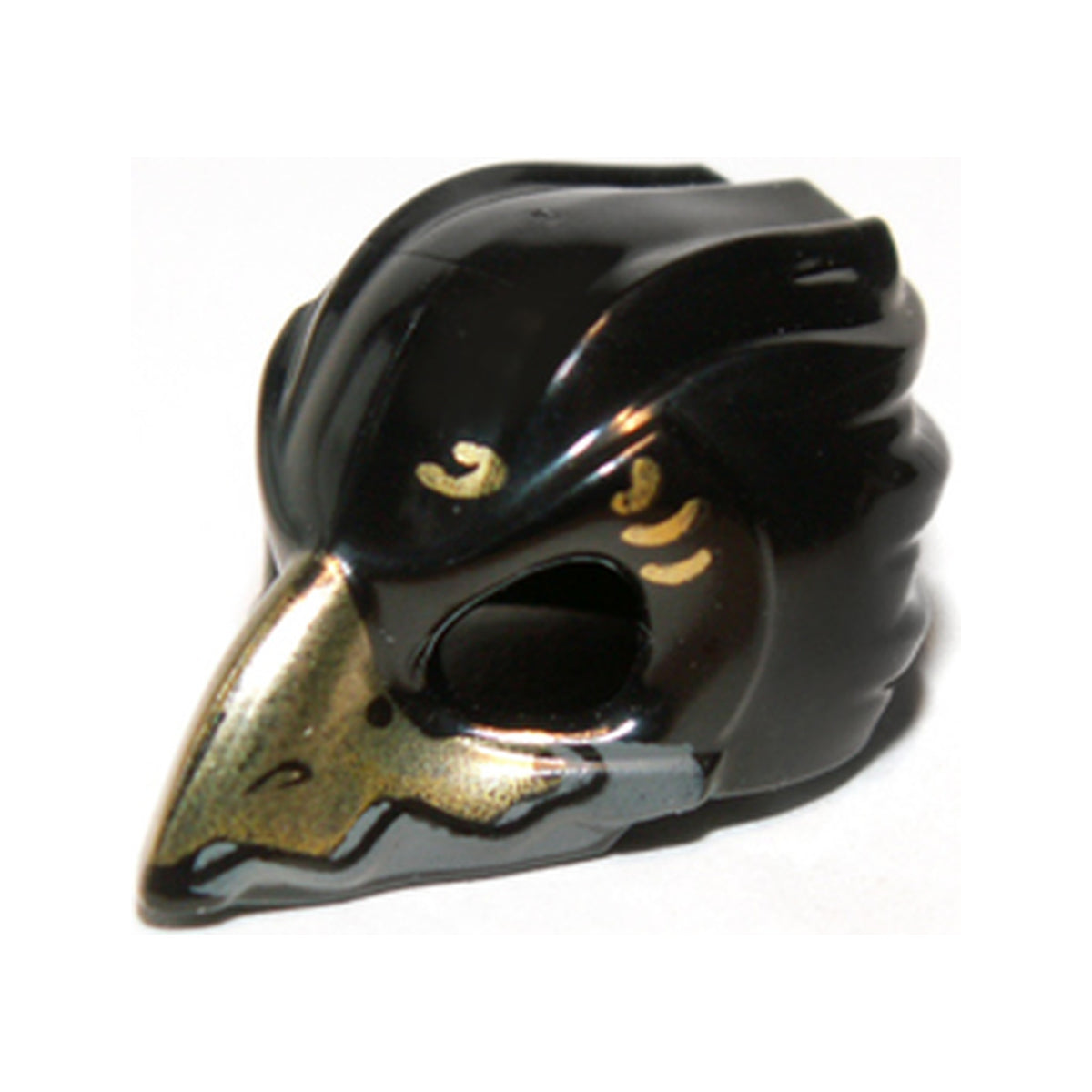 LEGO® Minifigure, Headgear Mask Bird (Raven) with Gold Beak and Gold Markings Pattern 12550pb01 schwarz